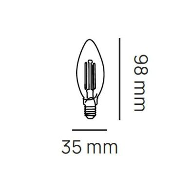 LAMPADINA A OLIVA  ATTACCO E14 LED 6W LUCE 3000K O 4000K DIAMETRO 35 MM FILAMENTO