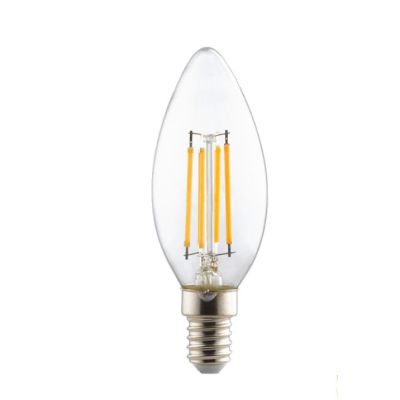 LAMPADINA A OLIVA  ATTACCO E14 LED 6W LUCE 3000K O 4000K DIAMETRO 35 MM FILAMENTO