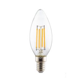 LAMPADINA A OLIVA  ATTACCO E14 LED 6W LUCE 3000K O 4000K DIAMETRO 35 MM FILAMENTO 2