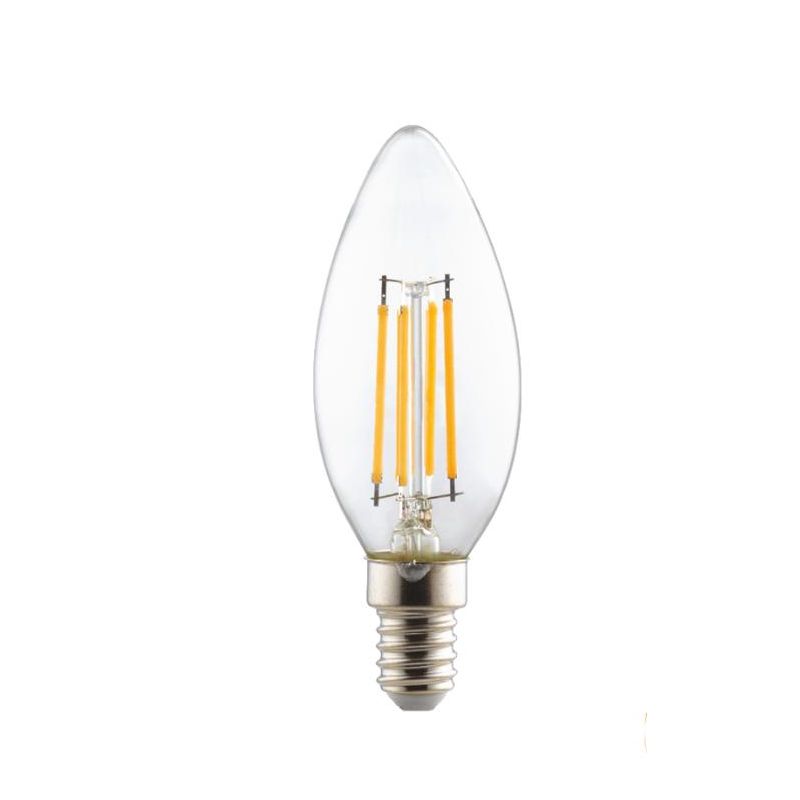 LAMPADINA A OLIVA  ATTACCO E14 LED 6W LUCE 3000K O 4000K DIAMETRO 35 MM FILAMENTO
