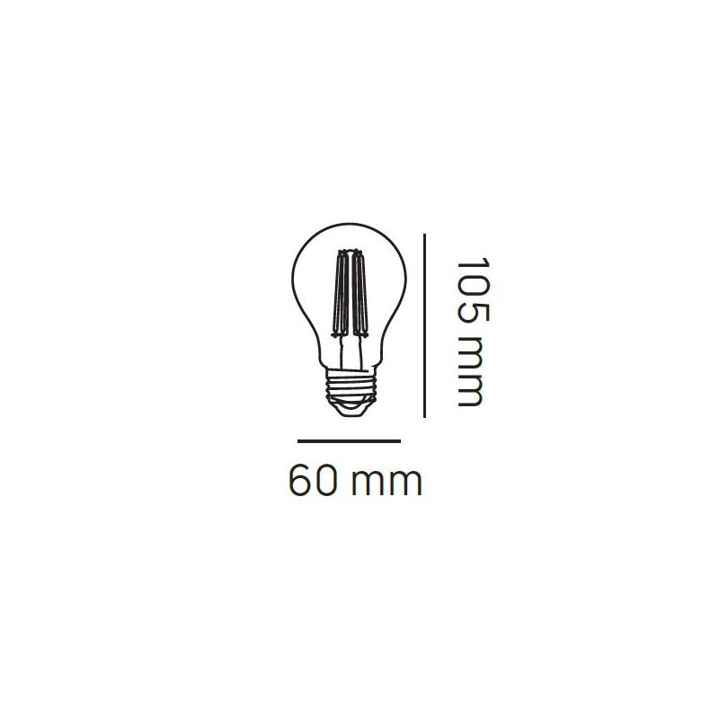 LAMPADINA A FILAMENTO ATTACCO E27 LED 8W LUCE 3000K O 4000K DIAMETRO 60 MM