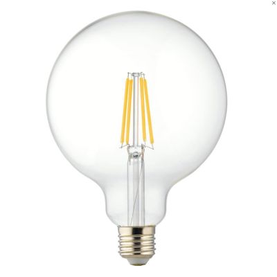 LAMPADINA GLOBO TRASPARENTE ATTACCO E27 LED 8W LUCE 3000K O 4000K DIAMETRO 125 MM FILAMENTO