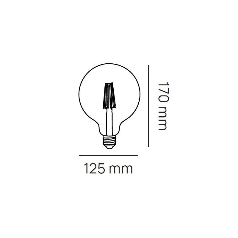 LAMPADINA GLOBO TRASPARENTE ATTACCO E27 LED 11W LUCE 3000K O 4000K DIAMETRO 125 MM FILAMENTO