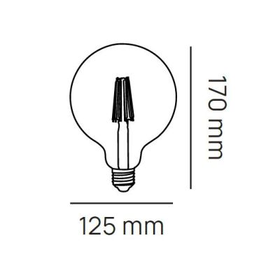 LAMPADINA GLOBO TRASPARENTE ATTACCO E27 LED 11W LUCE 3000K O 4000K DIAMETRO 125 MM FILAMENTO