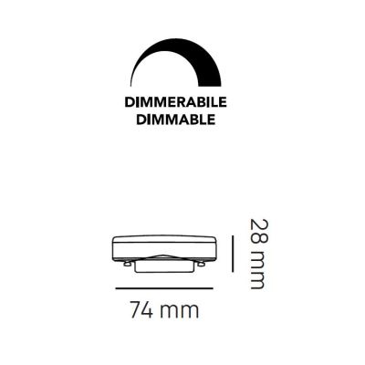LAMPADINA DIMMERABILE GX53 LED 12W LUCE 3000K O 4000K DIAMETRO 74 MM