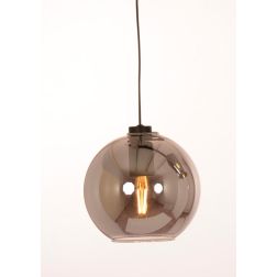 PAGODA SOSPENSIONE SINGOLA CON SFERA IN VETRO TRASPARENTE,AMBRA O FUME' LAMPADINA ATTACCO E27 MODERNA 2