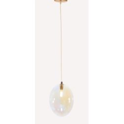 UVA SOSPENSIONE SINGOLA CON SFERA IN VETRO IRIDESCENTE E ROSONE IN 4 COLORI LAMPADINA ATTACCO G9 MODERNA 2