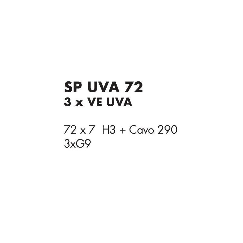 UVA SOSPENSIONE 3 LUCI LINEARE CON SFERE IN VETRO IRIDESCENTE METALLO 4 COLORI L72 CM LAMPADINE G9