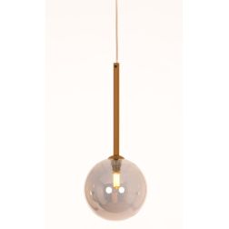 BOLLE SOSPENSIONE SINGOLA ORO SATINATO CON SFERA IN VETRO COLORATO LAMPADINA ATTACCO G9 MODERNA