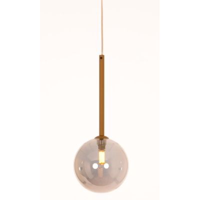 BOLLE SOSPENSIONE SINGOLA ORO SATINATO CON SFERA IN VETRO COLORATO LAMPADINA ATTACCO G9 MODERNA