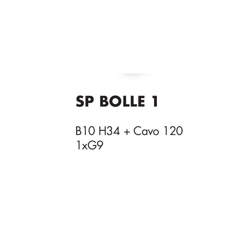 BOLLE SOSPENSIONE SINGOLA ORO SATINATO CON SFERA IN VETRO COLORATO LAMPADINA ATTACCO G9 MODERNA