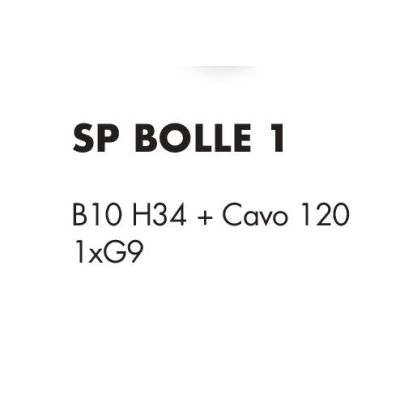 BOLLE SOSPENSIONE SINGOLA ORO SATINATO CON SFERA IN VETRO COLORATO LAMPADINA ATTACCO G9 MODERNA