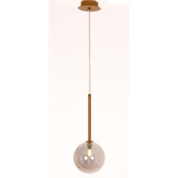 BOLLE SOSPENSIONE SINGOLA ORO SATINATO CON SFERA IN VETRO COLORATO LAMPADINA ATTACCO G9 MODERNA 2