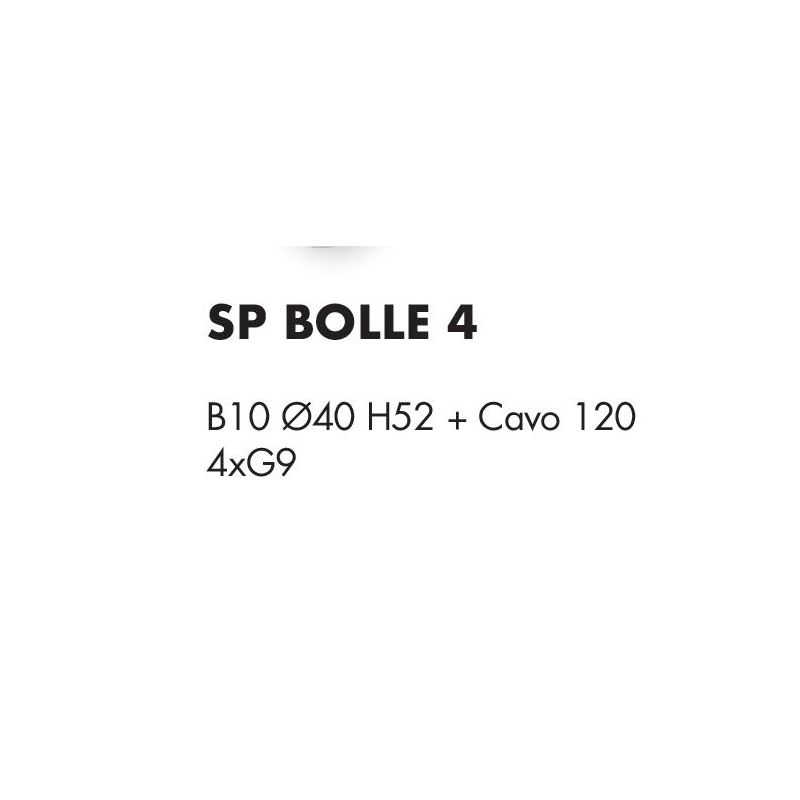 BOLLE 4 SOSPENSIONE 4 LUCI MODERNA IN METALLO NERO O ORO CON SFERE IN VETRO