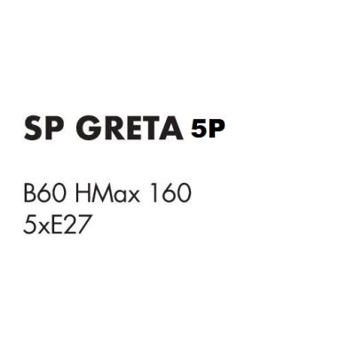 GRETA SOSPENSIONE ROTONDA 5 LUCI D60 CM IN VETRO RIGATO AMBRA O TRASPARENTE LAMPADINE ATTACCO E27