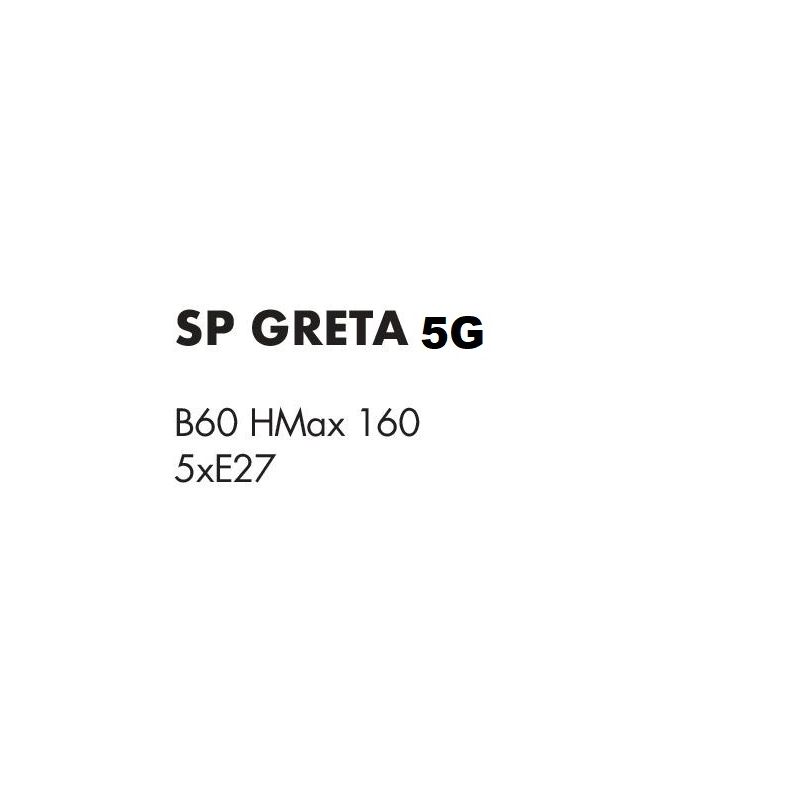 GRETA SOSPENSIONE ROTONDA 5 LUCI IN VETRO RIGATO AMBRA O TRASPARENTE D60 CM LAMPADINE ATTACCO E27