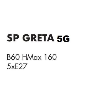 GRETA SOSPENSIONE ROTONDA 5 LUCI IN VETRO RIGATO AMBRA O TRASPARENTE D60 CM LAMPADINE ATTACCO E27