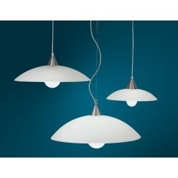 BIANCA SOSPENSIONE SINGOLA IN 3 MISURE IN VETRO SATINATO STILE CLASSICO CON LAMPADINA ATTACCO E27