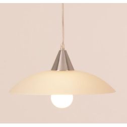 BIANCA SOSPENSIONE SINGOLA IN 3 MISURE IN VETRO SATINATO STILE CLASSICO CON LAMPADINA ATTACCO E27 2
