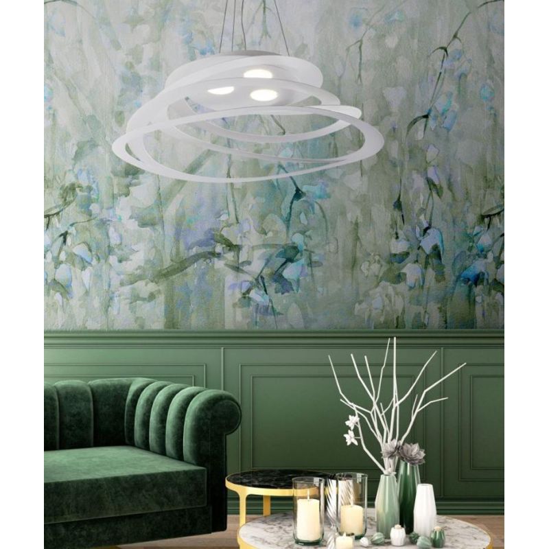 MOLLA SOSPENSIONE ORIGINALE IN 3 MISURE METALLO ANTRACITE, BIANCO O SABBIA LAMPADINE ATTACCO GX53 MODERNA
