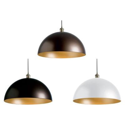 CUPOLA SOSPENSIONE CLASSICA IN METALLO BIANCO NERO O BRONZO CON INTERNO ORO D50 DI ILLUMINANDO Illuminando - Cristalensi Shop On