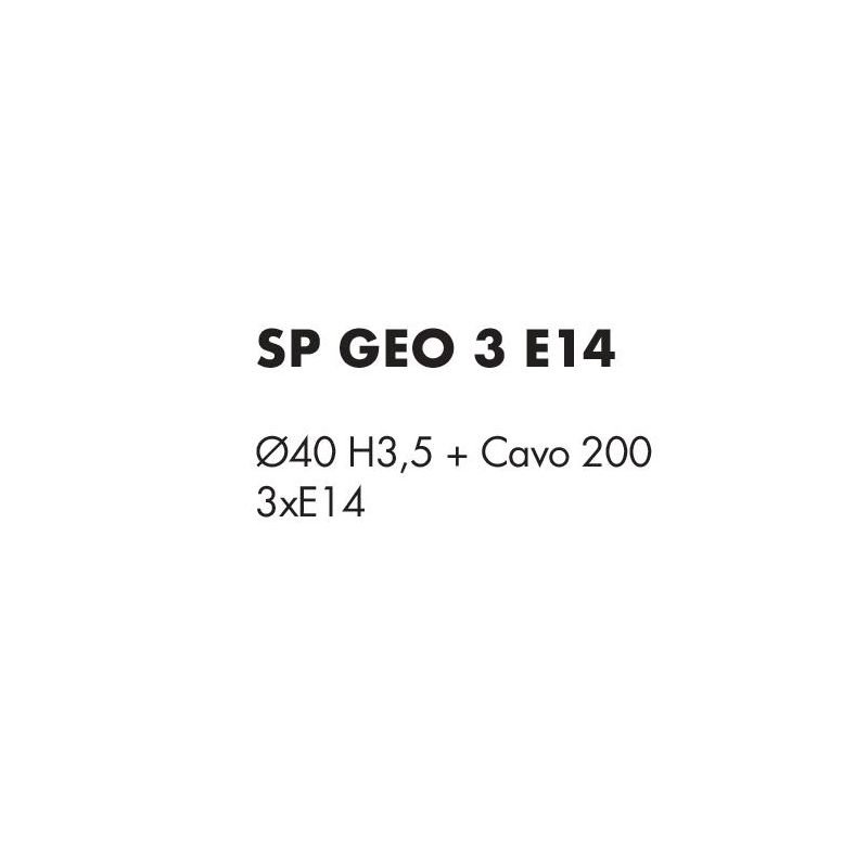 GEO SOSPENSIONE 3 LUCI D40 CM CON DIFFUSORI TRAFORATI IN METALLO BIANCO O SABBIA LAMPADINE ATTACCO E14 MODERNA