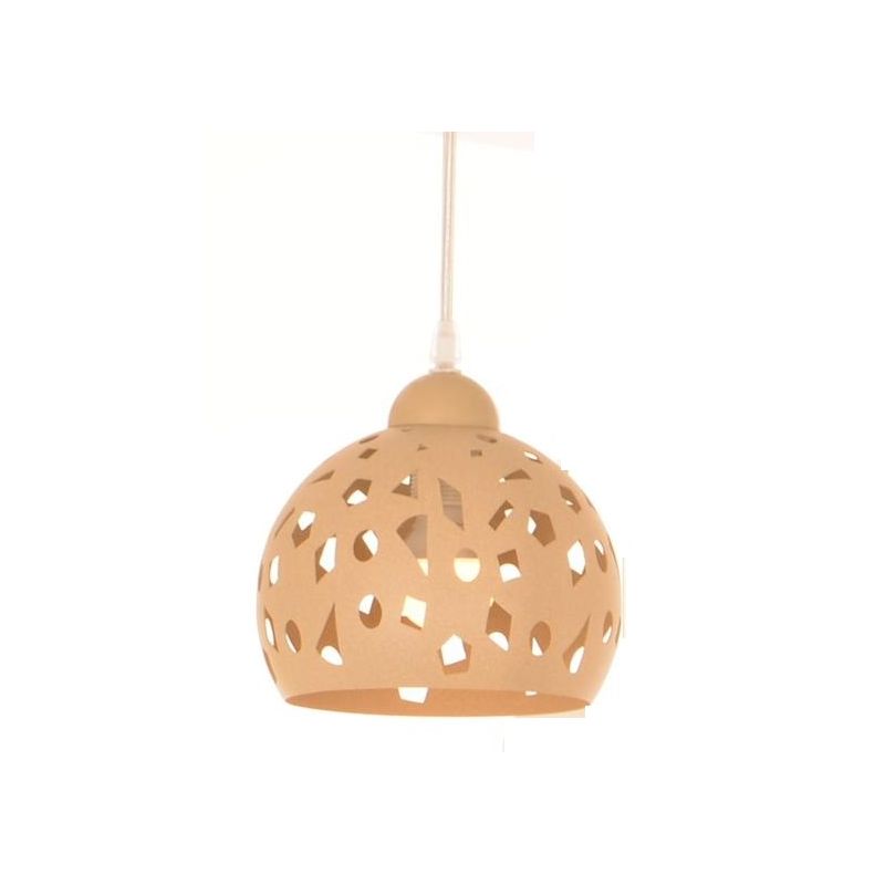 GEO SOSPENSIONE 3 LUCI D40 CM CON DIFFUSORI TRAFORATI IN METALLO BIANCO O SABBIA LAMPADINE ATTACCO E14 MODERNA