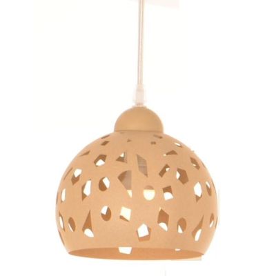 GEO SOSPENSIONE 3 LUCI D40 CM CON DIFFUSORI TRAFORATI IN METALLO BIANCO O SABBIA LAMPADINE ATTACCO E14 MODERNA