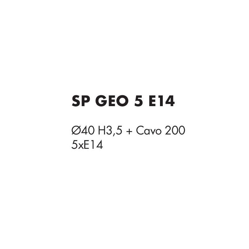 GEO SOSPENSIONE 5 LUCI D40 CM CON DIFFUSORI TRAFORATI IN METALLO BIANCO O SABBIA LAMPADINE ATTACCO E14 MODERNA