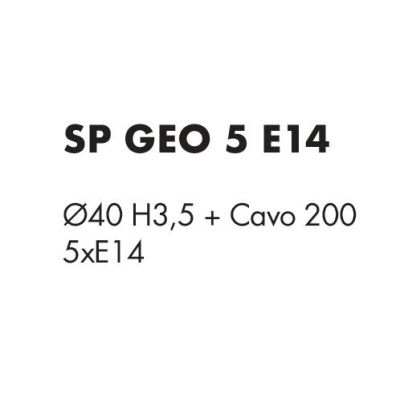 GEO SOSPENSIONE 5 LUCI D40 CM CON DIFFUSORI TRAFORATI IN METALLO BIANCO O SABBIA LAMPADINE ATTACCO E14 MODERNA