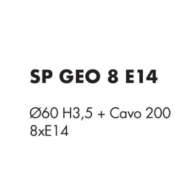 GEO SOSPENSIONE 8 LUCI D60 CM CON DIFFUSORI TRAFORATI IN METALLO BIANCO E SABBIA LAMPADINE ATTACCO E14 MODERNA