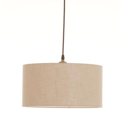 CILINDRO SOSPENSIONE SINGOLA D35 CM IN TESSUTO DI LINO 3 FINITURE COLORE LAMPADINA ATTACCO E27