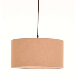 CILINDRO SOSPENSIONE SINGOLA D43 CM IN TESSUTO DI LINO 3 FINITURE COLORE LAMPADINA ATTACCO E27 2