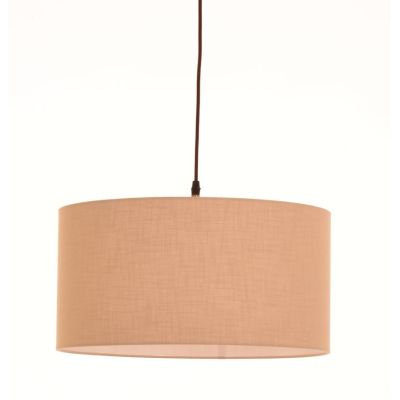 CILINDRO SOSPENSIONE SINGOLA D43 CM IN TESSUTO DI LINO 3 FINITURE COLORE LAMPADINA ATTACCO E27