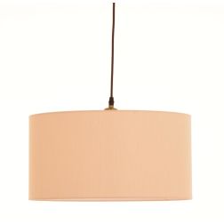 CILINDRO SOSPENSIONE SINGOLA D48 CM IN TESSUTO DI LINO 3 FINITURE COLORE LAMPADINA ATTACCO E27 2