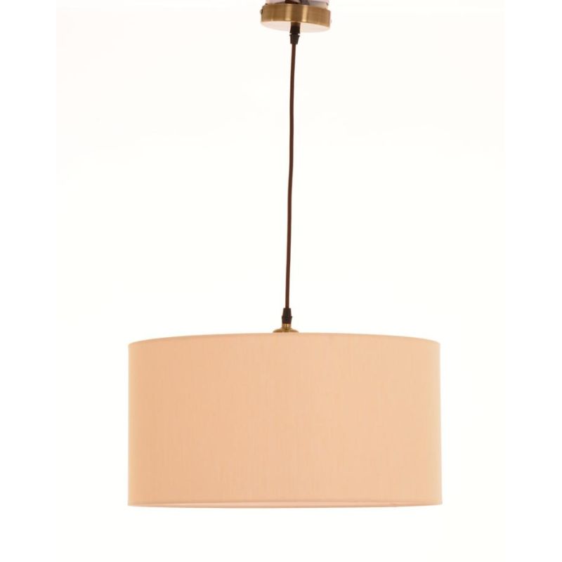 CILINDRO SOSPENSIONE SINGOLA D48 CM IN TESSUTO DI LINO 3 FINITURE COLORE LAMPADINA ATTACCO E27
