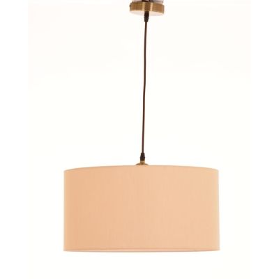 CILINDRO SOSPENSIONE SINGOLA D48 CM IN TESSUTO DI LINO 3 FINITURE COLORE LAMPADINA ATTACCO E27