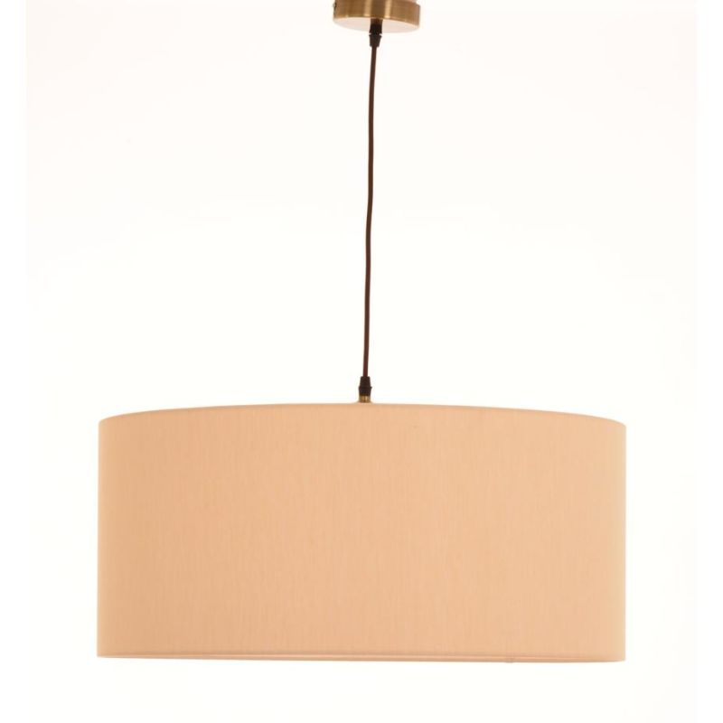 CILINDRO SOSPENSIONE SINGOLA D58 CM IN TESSUTO DI LINO 3 FINITURE COLORE LAMPADINA ATTACCO E27