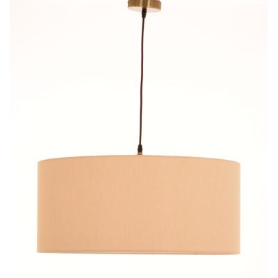 CILINDRO SOSPENSIONE SINGOLA D58 CM IN TESSUTO DI LINO 3 FINITURE COLORE LAMPADINA ATTACCO E27