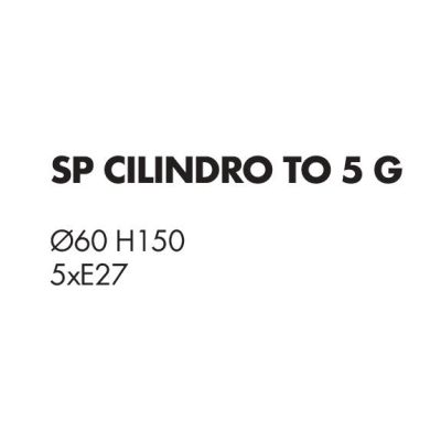CILINDRO SOSPENSIONE 5 LUCI IN METALLO D60 CM CON PARALUMI IN TESSUTO DI LINO 3 COLORI LAMPADINE ATTACCO E27