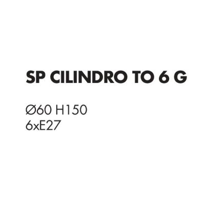 CILINDRO SOSPENSIONE 6 LUCI IN METALLO D60 CM CON PARALUMI IN TESSUTO DI LINO 3 COLORI LAMPADINE ATTACCO E27