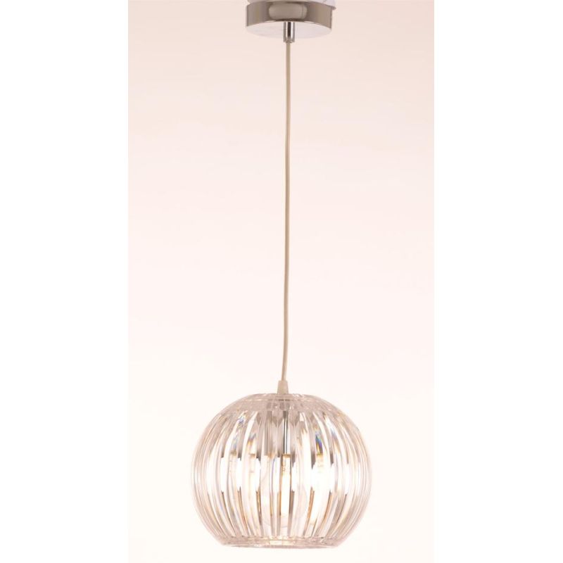 SCINTILLA SOSPENSIONE SINGOLA CROMO 3 MISURE IN ACRILICO TRASPARENTE MODERNA LAMPADINA ATTACCO E27