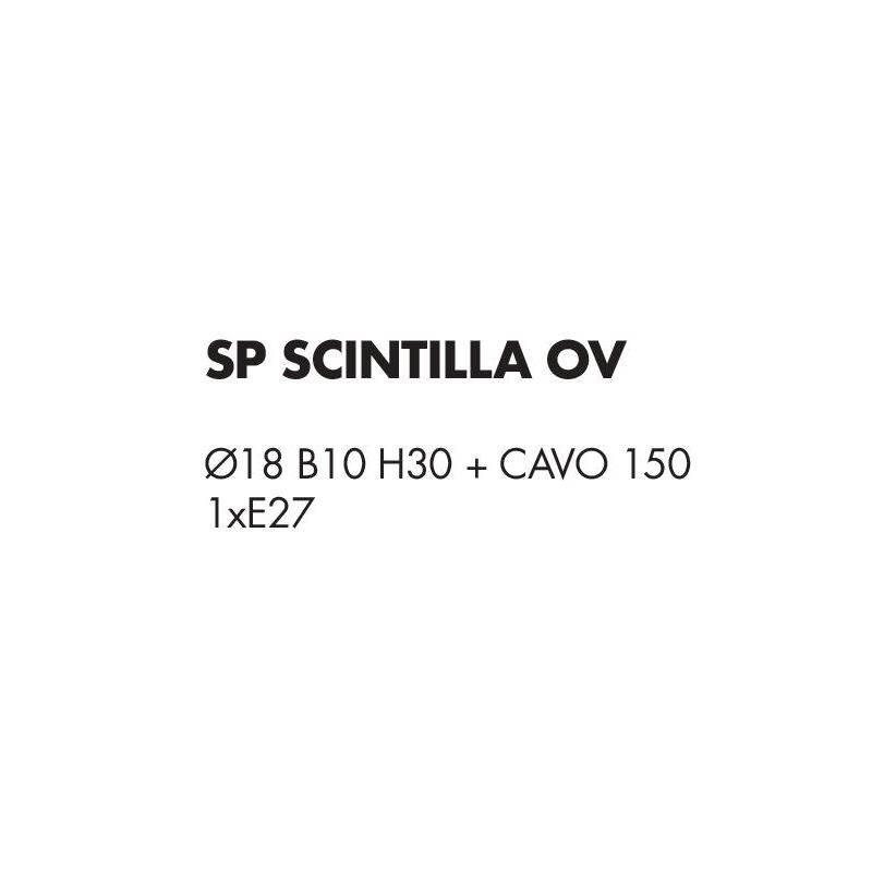 SCINTILLA SOSPENSIONE SINGOLA OVALE IN ACRILICO TRASPARENTE MODERNA LAMPADINA ATTACCO E27