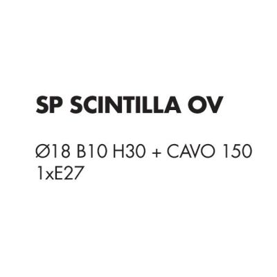 SCINTILLA SOSPENSIONE SINGOLA OVALE IN ACRILICO TRASPARENTE MODERNA LAMPADINA ATTACCO E27