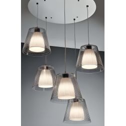 JOLLY SPP LAMPADARIO A SOSPENSIONE 5 LUCI DIFFUSORI IN ACRILICO VARI COLORI Illuminando - Cristalensi Shop Online
