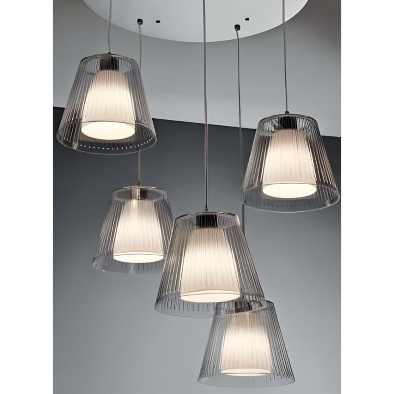 JOLLY SPP LAMPADARIO A SOSPENSIONE 5 LUCI DIFFUSORI IN ACRILICO VARI COLORI Illuminando - Cristalensi Shop Online
