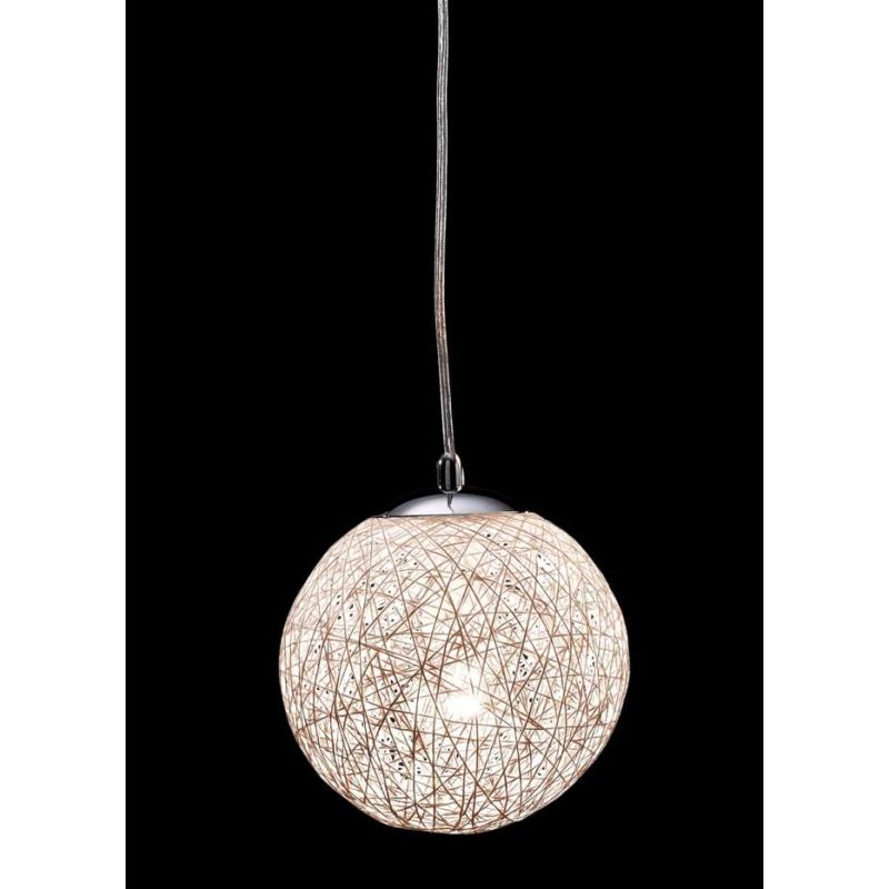 NIDO MEDIA SOSPENSIONE IN CORDA BIANCA INCOLLATA DIAMETRO 18 CM Illuminando - Cristalensi Shop Online