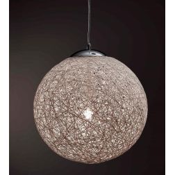 NIDO GRANDE SOSPENSIONE IN CORDA BIANCA INCOLLATA DIAMETRO 35 CM ECONOMICA Illuminando - Cristalensi Shop Online