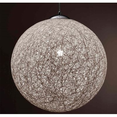 NIDO XL SOSPENSIONE IN CORDA BIANCA INCOLLATA DIAMETRO 50 CM DI ILLUMINANDO Illuminando - Cristalensi Shop Online