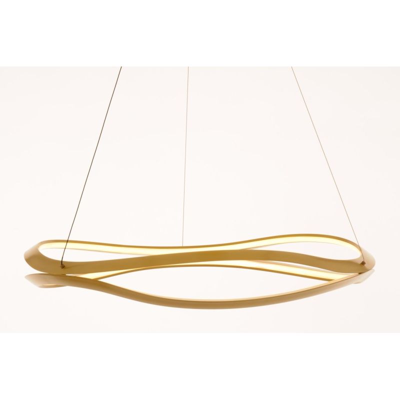 LOVERS SOSPENSIONE SINUOSA  A LED IN 2 MISURE LUCE CCT 2700K,3000K,4000K ALLUMINIO 3 COLORI ORIGINALE E MODERNA